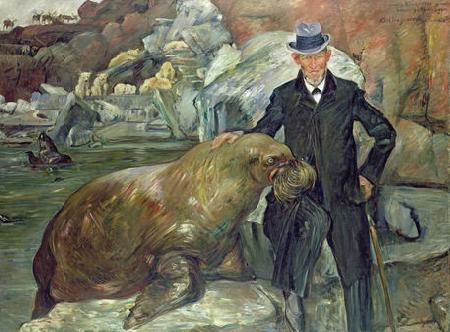 Lovis Corinth Portrat Carl Hagenbeck mit dem Walrob Pallas oil painting image